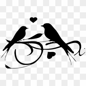 Love Birds Nest Drawing, HD Png Download - decorative scrolls png