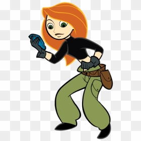 Kim Possible Looking At Device - Disney Channel Characters Cartoon, HD Png Download - kim possible png