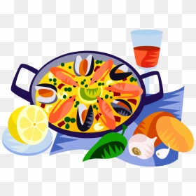 Vector Illustration Of European Spanish Cuisine Paella - Paella Clip Art, HD Png Download - paella png