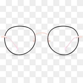 Front View Of Pantera Oval Glasses Made From Black - Circle, HD Png Download - circle glasses png