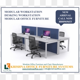 Work Station Deviders Wiht Screen Stand, HD Png Download - reception desk png
