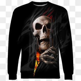 Fire Skull Tshirt - T-shirt, HD Png Download - death skull png