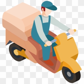 Scooter Vector Delivery Man - Delivery Man Vector Png, Transparent Png - delivery man png