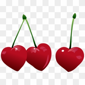 Hearts Cherries Clipart - Heart Cherry Clipart, HD Png Download - cherry emoji png