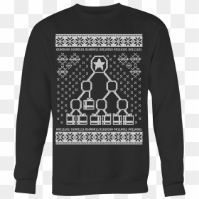 Binary Christmas Tree Ugly Sweater - Long-sleeved T-shirt, HD Png Download - ho ho ho png