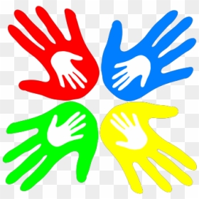Four Colored Hands 45 Degree Svg Clip Arts, HD Png Download - degree png