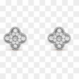 Van Cleef & Arpels Alhambra Earrings White Gold, HD Png Download - earing png