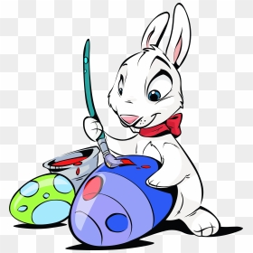 Easter Bunny Painting Eggs Transparent Png Clipartu200b - Easter Bunny Painting Eggs, Png Download - bunny.png