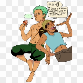 Psst Zoro Bites His Ice Cream, Pass It On - Cartoon, HD Png Download - roronoa zoro png