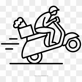 Delivery Man Coloring Page - Delivery Line Icon Png, Transparent Png - delivery man png