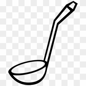 Vector Illustration Of Kitchen Kitchenware Soup Ladle - Serving Spoon Clipart Black And White, HD Png Download - ladle png