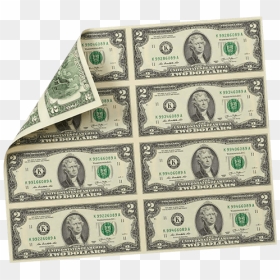 Uncut Currency - Framed Uncut 2 Dollar Bills, HD Png Download - $100 bill png