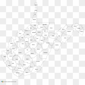 West Virginia Counties Outline Map - Counties West Virginia Outline, HD Png Download - virginia outline png