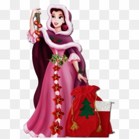 Belle Christmas Disney Princess, HD Png Download - disney christmas png