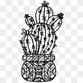 Clip Art Cuctus Black And White, HD Png Download - cactus drawing png