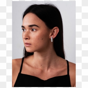 Silver Fold Clip Stud Earrings, HD Png Download - earing png