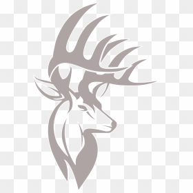 Red Deer Logo Clip Art - Black And White Buck, HD Png Download - deer clipart png