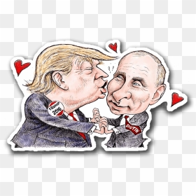 Trump Putin Love Affair - Trump Putin Love Story, HD Png Download - trump cartoon png