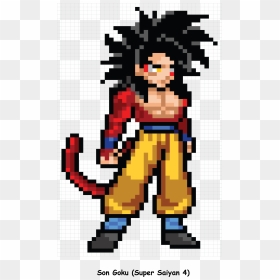 Pixel Art Goku Super Saiyan 4, HD Png Download - son goku png