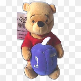 Winnie The Pooh Hanukkah Plush Disney Store Stuffed - Teddy Bear, HD Png Download - pooh bear png