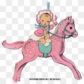 Baby Horse Clipart - Girly Carousel Horse Clipart, HD Png Download - baby horse png