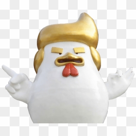 Trump Rooster Year Statue In China - Rooster, HD Png Download - trump cartoon png