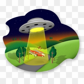 A Ufo Beaning Up A Car - Illustration, HD Png Download - beaned png