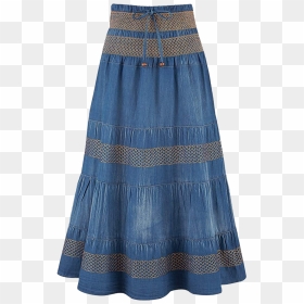 Sabrina Theresa Collections Crop Top & Denim Maxi Skirt - A-line, HD Png Download - grass skirt png