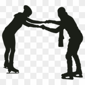 Clipart Of Silhouette Ice Skating Couples, HD Png Download - ice skater png