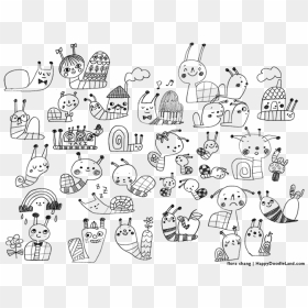 Florachang Happydoodleland Snailcharacterstudy1 - Transparent Background Kids Doodle Png, Png Download - png doodles