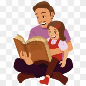 Daddy Reading Book Clipart Clip Art Royalty Free Download - Father And Daughter Clipart, HD Png Download - big daddy png
