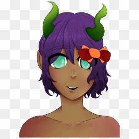 Demon Girl Head Bust - Cartoon, HD Png Download - weeb png