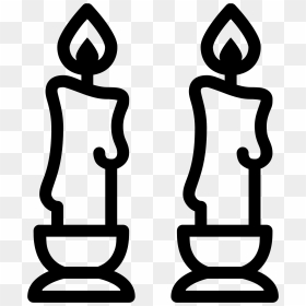 Shabbos Candles Png - Candle Black And White Png, Transparent Png - candle icon png
