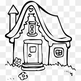 Cottage Vector House Line Drawing - Color House Drawing Fill, HD Png Download - coloring book png