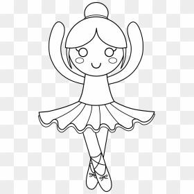 Cute Ballerina Coloring Page, HD Png Download - coloring book png