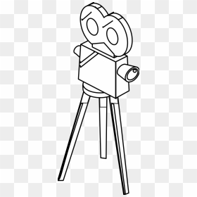 Movie Camera Black White Line Art S Coloring Book Colouring - Movie Camera Coloring Pages, HD Png Download - coloring book png