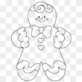 Cute Gingerbread Coloring Page, HD Png Download - coloring book png