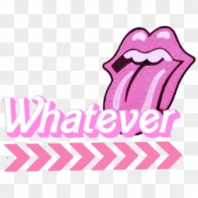 #pink #words #word #whatever #pinkwords #pastel #kawaii - Rolling Stones Tongue, HD Png Download - kawaii word png