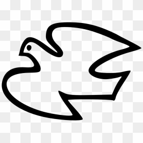 Dove Black White Line Art Christmas Xmas Peace Peace - Line Drawing Of Simple Dove, HD Png Download - twitter bird white png