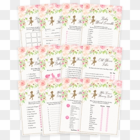 Pink And Gold Floral Tutu Ballerina Baby Shower Game - Paper, HD Png Download - baby ballerina png