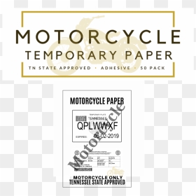 Ez Tag Motorcycle Temporary Tag Paper - Poster, HD Png Download - blank license plate png