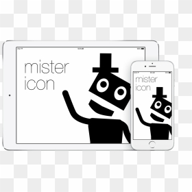 Mister Icon App Running On Iphone 6 And Ipad Air - Mobile Phone, HD Png Download - iphone png icon