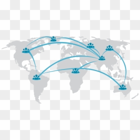 The Cloud Network - Connecting The World Map, HD Png Download - connected png