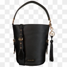 Black Michael Kors Handbag Brooke Md Bucket Messenger - Handbag, HD Png Download - michael kors png