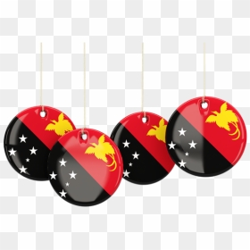 Four Round Labels - Papua New Guinea Flag, HD Png Download - four png