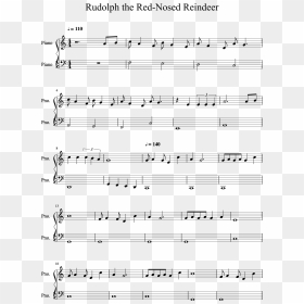Rudolph The Red Nosed Reindeer Simple Bassline Score - Will Follow Him Piano Sheet, HD Png Download - reindeer nose png