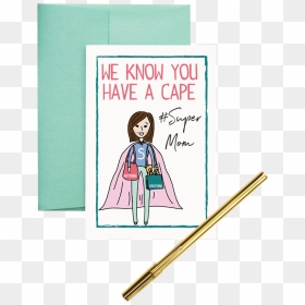 Greeting Card From Cleerely Stated - Supermom Card, HD Png Download - greeting card png