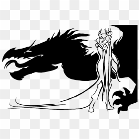 Maleficent Silhouette Dragon Drawing Clip Art - Dragon Silhouette, HD Png Download - maleficent silhouette png