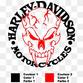Decal Logo Harley Davidson Skull, HD Png Download - demon skull png