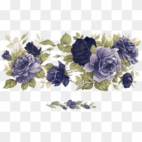 Hand Painted Transparent Background Watercolor Flower, HD Png Download - flores azules png